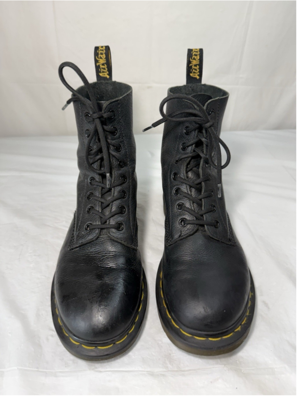 Dr. Martens 1460 WOMEN'S PASCAL VIRGINIA LEATHER BOOTS Laced-Up Punk Biker Sz 8